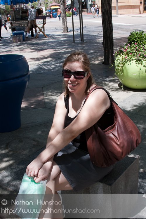 Julia Miller on the 16th Street Mall in downtown Denver, CO